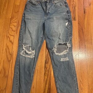 American Eagle Outfitters Blue Distressed Boyfriend Jeans
